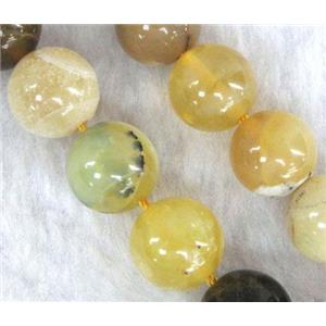 Yellow Opal Stone beads, round, approx 4mm dia, 98pcs per st [GMLB334-4MM]
