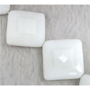 porcelain beads, corner-drilled square, faceted, approx 20x20mm, 15.5 inches [GMLB341]