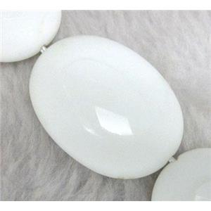 porcelain beads, flat oval, faceted, approx 30x40mm, 15.5 inches [GMLB343-30X40MM]