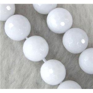 white agate beads, faceted round, approx 8mm dia, 48pcs per st [GMLB350-8MM]