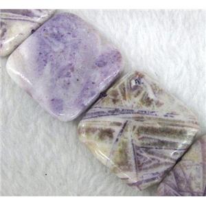 purple jasper beads, square, approx 40x40mm, 15.5 inches [GMLB354-40MM]