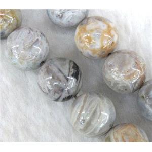 gray Bamboo Agate beads, round, approx 8mm dia, 15.5 inches [GMLB360-8MM]