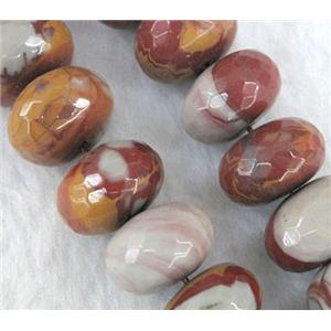 natural Noreena jasper beads, faceted rondelle, approx 12x18mm, 15.5 inches [GMLB392-12X18MM]