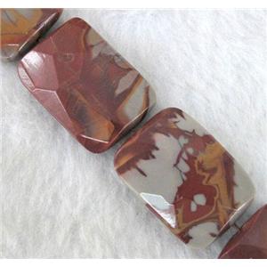 natural Noreena jasper beads, faceted rectangle, approx 22x30mm, 15.5 inches [GMLB396-22X30MM]