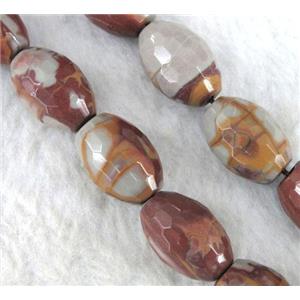 natural Noreena jasper beads, faceted barrel, approx 13x18mm, 15.5 inches [GMLB397]
