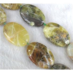 yellow opal stone beads, flat oval, approx 18x25mm, 15.5 inches [GMLB400-18X25MM]