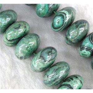 picture jasper beads, green, rondelle, approx 8x14mm, 15.5 inches [GMLB407]