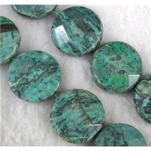 green picture jasper beads, faceted round, approx 20mm dia, 15.5 inches [GMLB413-20MM]