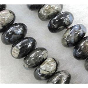 gray Opal Jasper Beads, rondelle, approx 10x16mm, 15.5 inches [GMLB432-10X16MM]