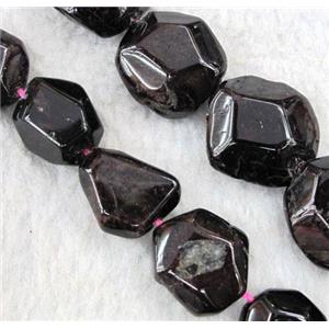 Garnet Beads, dark-red, freeform, approx 12-16mm [GMLB451]