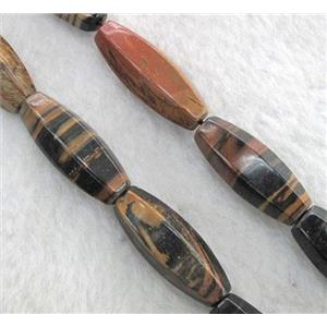 brown opal stone beads, faceted rice, approx 12x28mm, 15.5 inches [GMLB463]