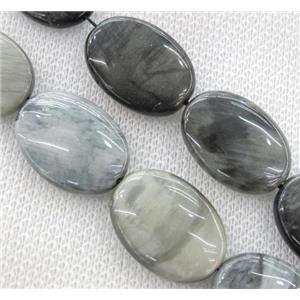 natural hawk Eye Stone beads, oval, approx 20x30mm, 15.5 inches [GMLB465-20X30MM]