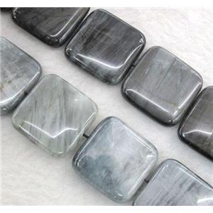 natural hawk Eye Stone beads, square, approx 30x30mm, 15.5 inches [GMLB467-30MM]