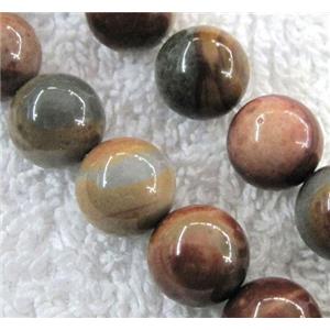 round American Picture Jasper Beads, approx 12mm dia, 31pcs per st [GMLB533-12MM]