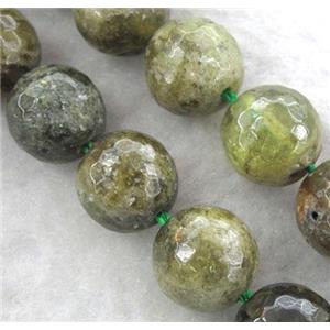 natural green Garnet Beads, faceted round, Grade-AA, approx 8mm dia, 15.5 inches [GMLB544-8MM]