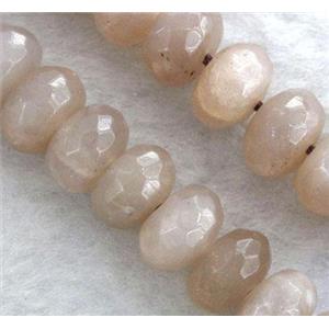 pink Sunstone beads, faceted rondelle, approx 5x8mm, 15.5 inches [GMLB550-5X8MM]