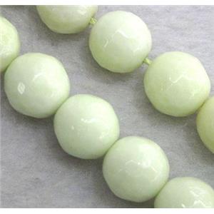 Lemon Chrysoprase Beads, faceted round, lt.green, approx 10mm dia, 15.5 inches [GMLB562]