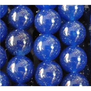 blue jade beads, dye, approx 12mm dia, 15.5 inches [GMLB589-12MM]