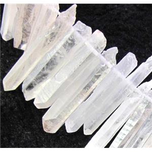 clear quartz stick beads for necklace, freeform, approx 15-35mm [GMLB590]