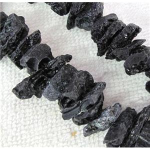black Tourmaline bead, freeform, approx 15-22mm, 15.5 inches [GMLB591]