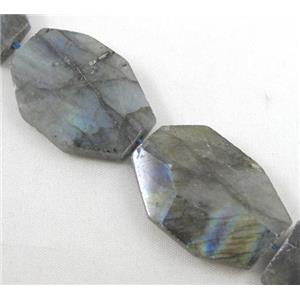Labradorite beads, freeform, faceted, approx 25-30mm, 15.5 inches [GMLB592]