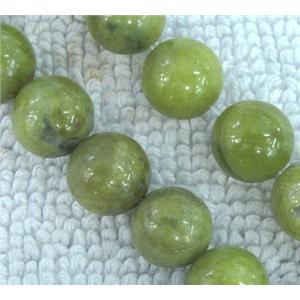 Chinese Nephrite Jade Beads Olive Smooth Round, approx 6mm dia [GMLB735-6MM]