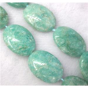 Amazonite beads, flat oval, approx 18x25mm, 15.5 inches [GMLB739]