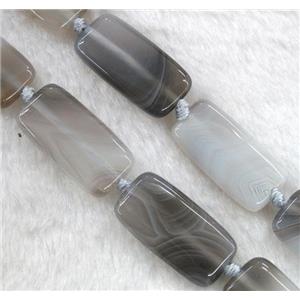 grey agate bead, rectangle, approx 15x30mm, 15.5 inches [GMLB792]
