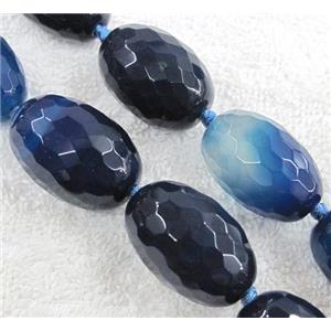 blue agate beads, faceted barrel, approx 16-30mm, 15.5 inches [GMLB805]