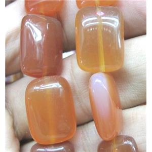 red agate bead, rectangle, approx 12x16mm, 15.5 inches [GMLB821]