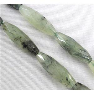 prehnite quartz beads, faceted barrel, approx 10x30mm, 15.5 inches [GMLB902]