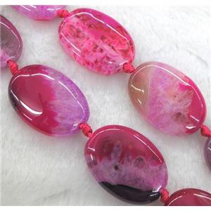 pink druzy agate beads, oval, approx 25x35mm, 15.5 inches [GMLB907]