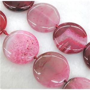 red druzy agate circle beads, approx 35mm dia, 15.5 inches [GMLB912]