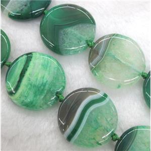 green druzy agate circle beads, approx 35mm dia, 15.5 inches [GMLB913]