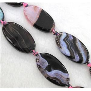 agate beads, oval, approx 20x40mm, 15.5 inches [GMLB916]