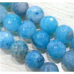 hemimorphite beads. faceted round, blue, approx 10mm dia, 15.5 inches [GMLB942-10MM]