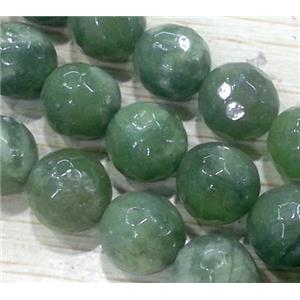Chinese Nephrite Jade Beads Green Faceted Round, approx 8mm dia, 15.5 inches, grade A [GMLB943-8MM]