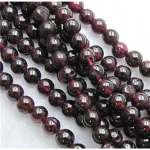 Garnet bead, round, approx 4mm dia, 15.5 inches [GMLB947-4MM]