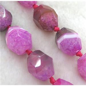 hotpink druzy agate beads, faceted freeform, approx 15-20mm [GMLB962]