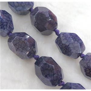 purple veins agate beads, faceted freeform, approx 15-20mm [GMLB965]