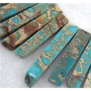 Imperial jasper beads collar, stick, aqua, top dilled, approx 20-60mm [GMLB977]