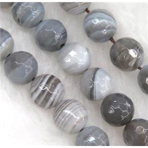 gray botswana agate beads, faceted round, approx 4mm dia, 15.5 inches [GMLB988-4MM]