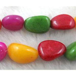 colorful opal jade beads, erose, drip, approx 16x22mm [GMOP002]