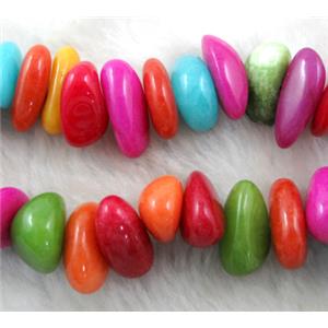 colorful jade opal bead, erose, approx 13x25mm [GMOP003]