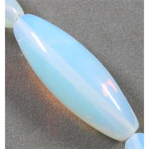 opal bead, white, rice, 10x30mm, approx 13pcs per st [GMOP027]