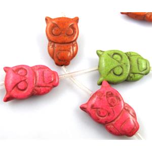 owl, synthetic Turquoise Beads, mix color, 20x30mm [GMOT104]
