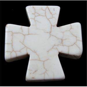Dye crossTurquoise Beads, White, 30x30mm [GMOT13]