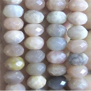 sunstone bead, faceted rondelle, 5x8mm [GMOT134-5X8MM]