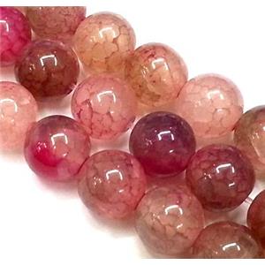 pink veins agate beads, round, 4mm dia, approx 100pcs per st [GMOT139-4MM]