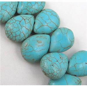 Turquoise Beads, teardrop, stability, 13x18mm [GMOT157]